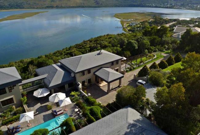 HotelSuedafrikaKanonkop HouseAerial view and the Lagoon