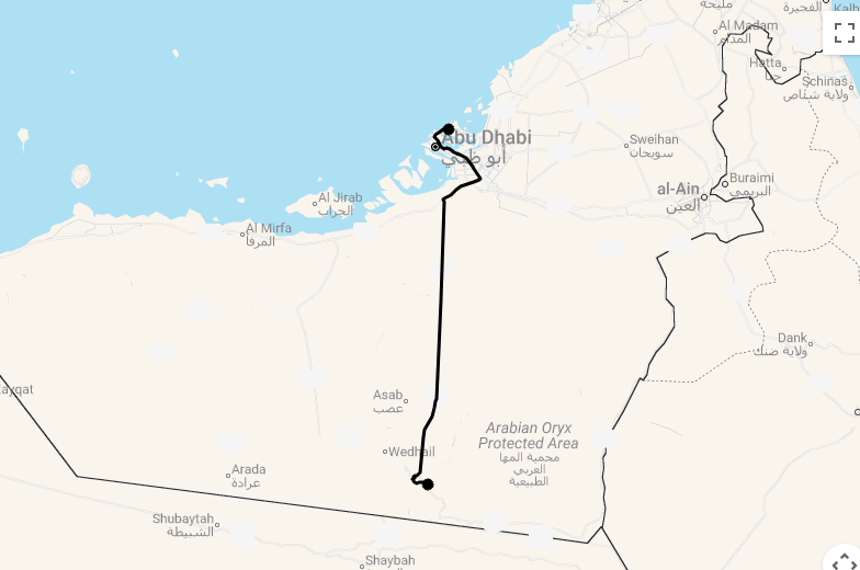 Karte Abu Dhabi - Strandurlaub und Wüstenerlebnis