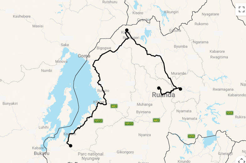 Karte Auf den Spuren der Berggorillas in Ruanda