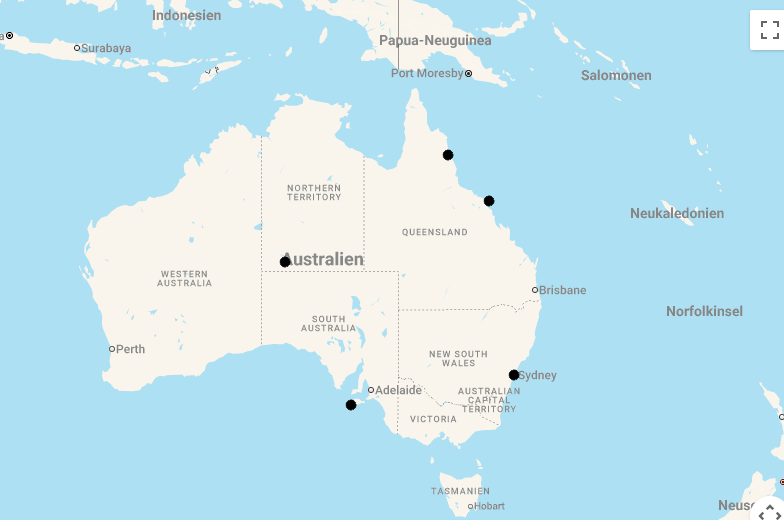 Karte Von Outback bis Ozean: Das Beste Australiens