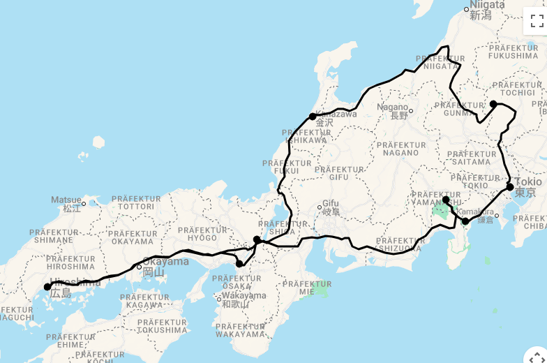 Karte Essenz Japans - Private Luxusreise von Tokio bis Kyoto