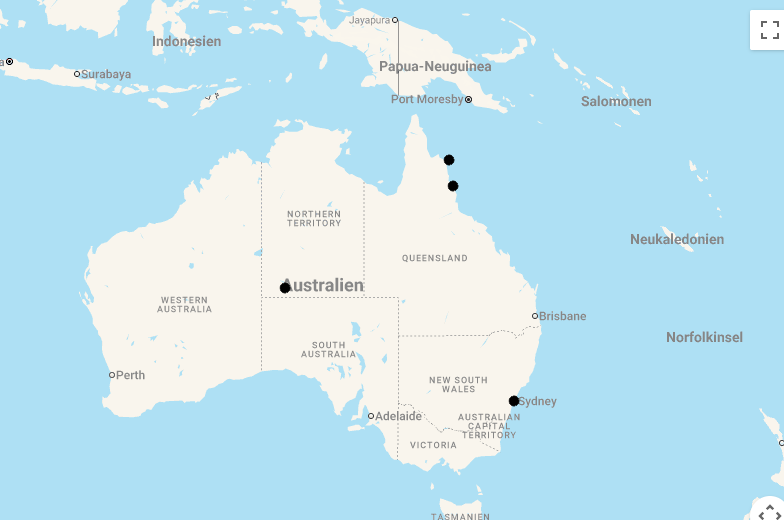 Karte Australien de Luxe: The Rocks, The Rock, The Reef