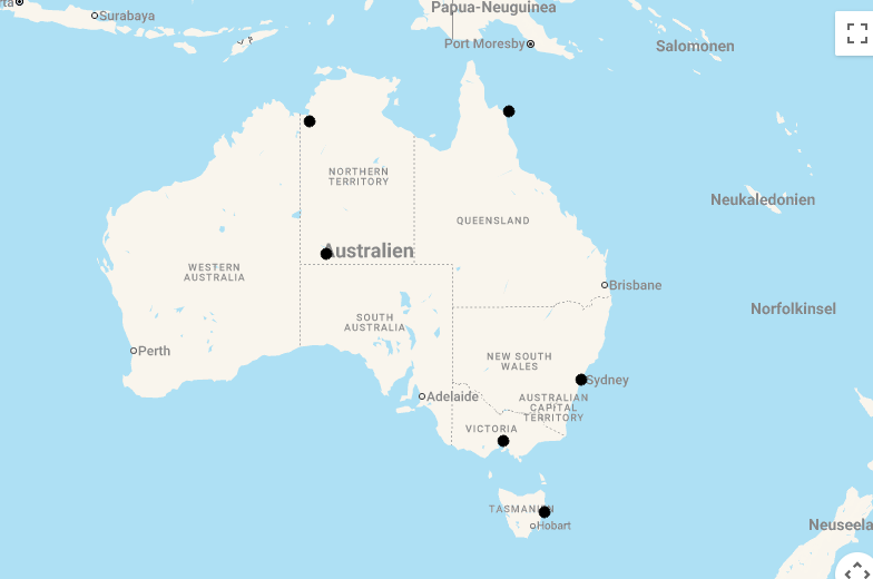 Karte Best of Australia im Private Jet