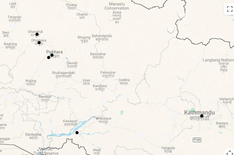 Karte Nepals Vielfalt erleben - Kultur, Berge & Dschungel