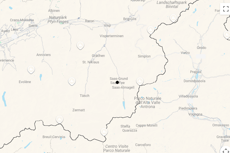 Karte Luxuriöses Mountain Resort The Capra in Saas-Fee