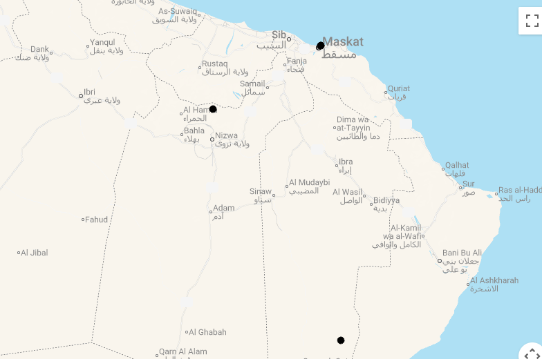 Karte 1001 Nacht im Oman - Luxusreise von The Chedi bis Alila Jabal Akhdar