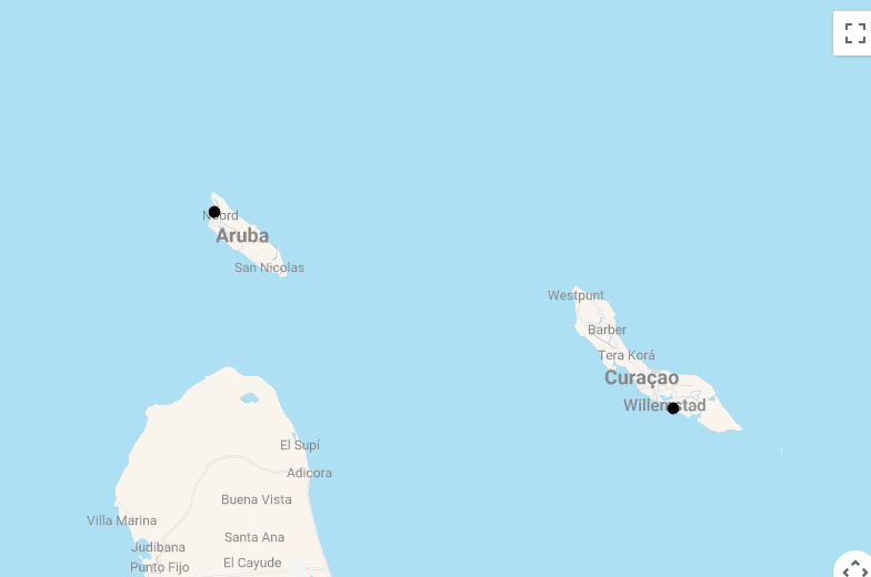 Karte Türkisblaues Meer & Weiße Sandstrände: Traumziele Aruba & Curacao