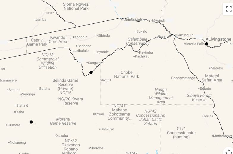 Karte Exklusives Erlebnis - Fly In Safari Botswana