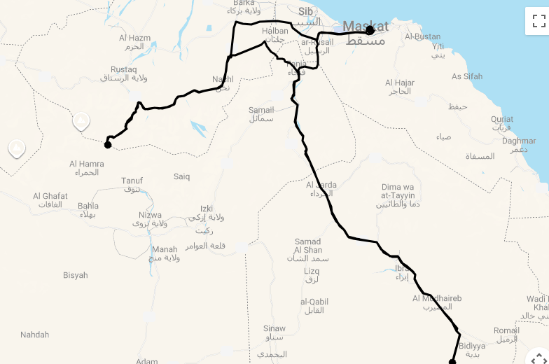 Karte Geführte Deluxe Rundreise im Oman