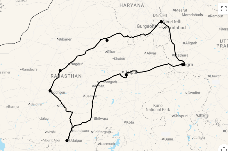 Karte Königliches Rajasthan endecken