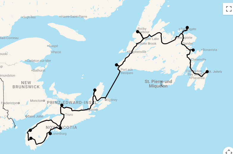 Karte Atlantik Kanada Deluxe