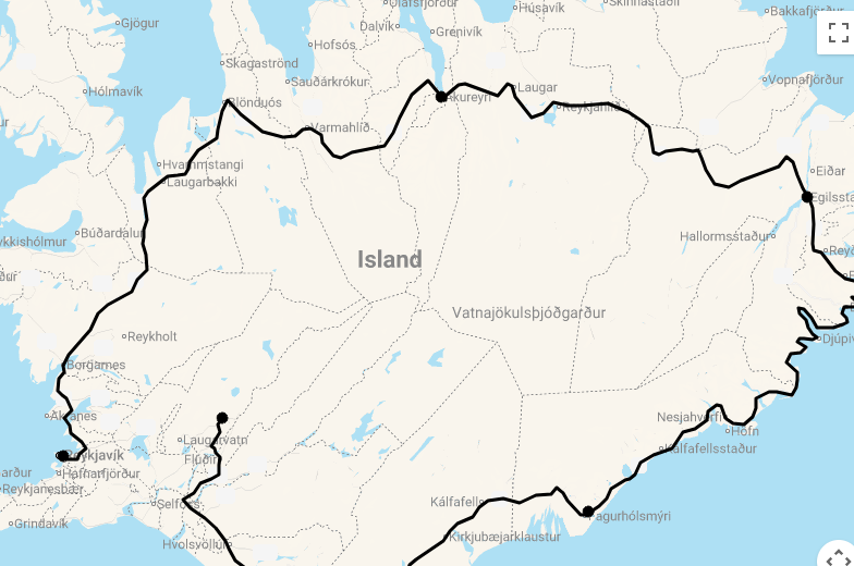 Karte Im Bann der Elemente - Islands stille Grandezza & Golden Circle