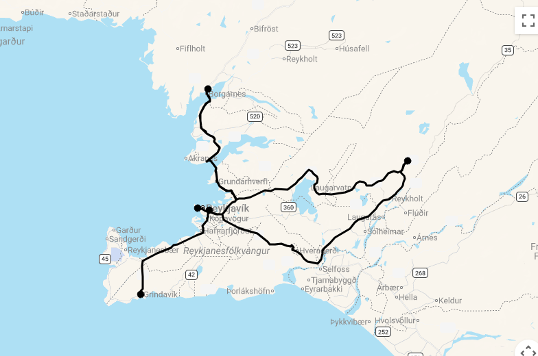 Karte Zwischen Eis und Nordlichtern - Island im Winter erleben
