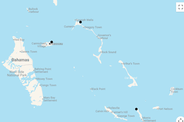 Karte Die Vielfalt der Bahamas