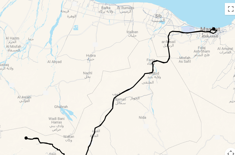 Karte Magie des Oman - Zwischen Wüste, Bergen und Meer