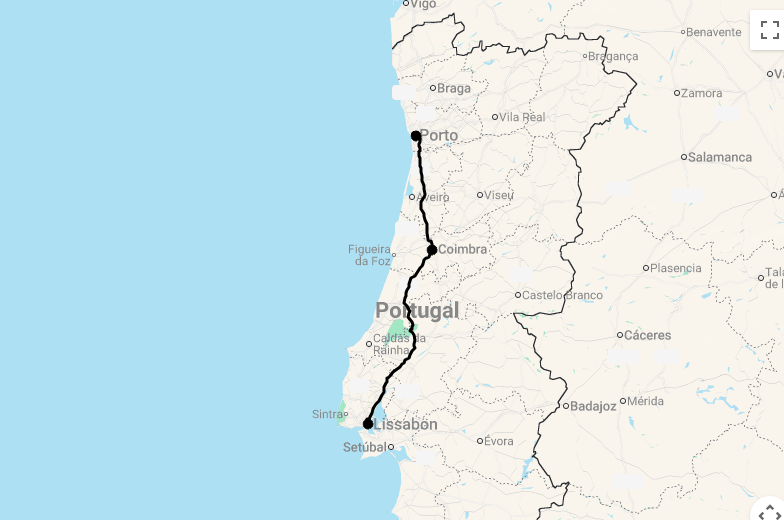 Karte Portugal- Kunst, Geschichte und Kultur